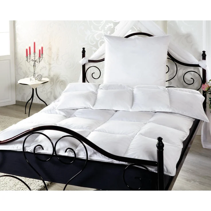 Bettenset 135x200cm ( 1200gr. ), inkl. Kopfkissen 80x80cm ( 800gr. ), Hausstauballergiker geeignet - ÖKOTEX, Baumwoll Bezug - Daunenfeeling – Bild 1