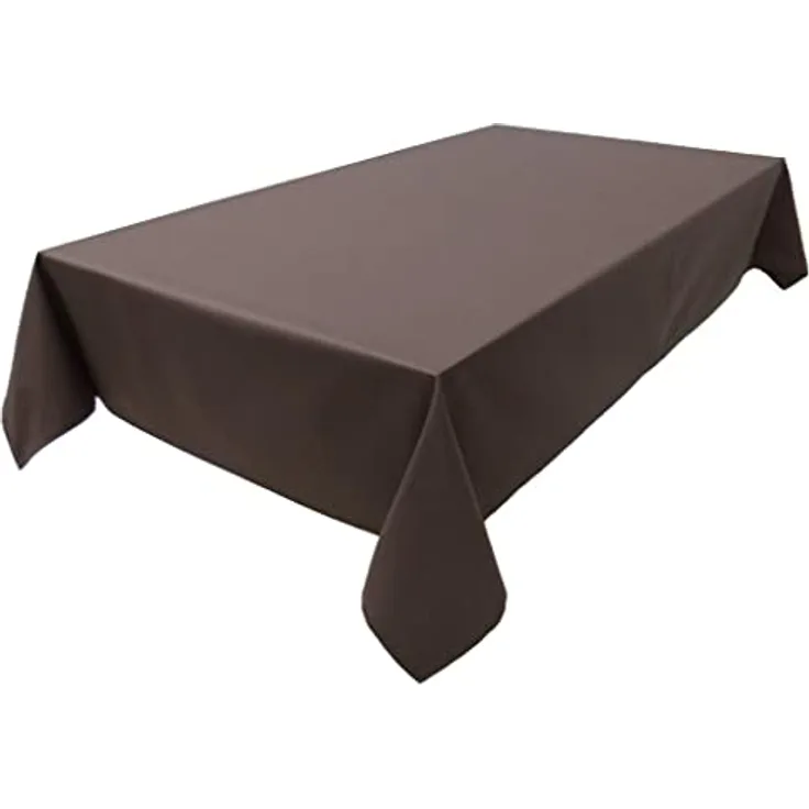 Hochwertige Tischdecke Tischwäsche aus 100% Baumwolle Kollektion Konzept, Farbe & Größe wählbar (Tischdecke - Oval 150x350cm, Chocolate)