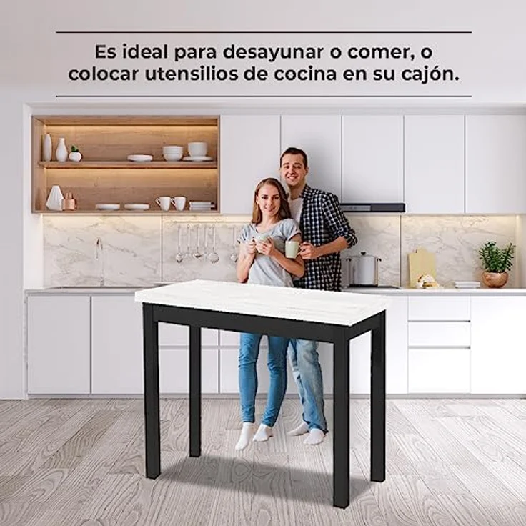 ASTIMESA Küchentisch im Buchstil ohne Schublade und Platte aus laminiertem Holz, Grün (Boreal), 80 x 40 cm a 80 x 80 cm – Bild 5