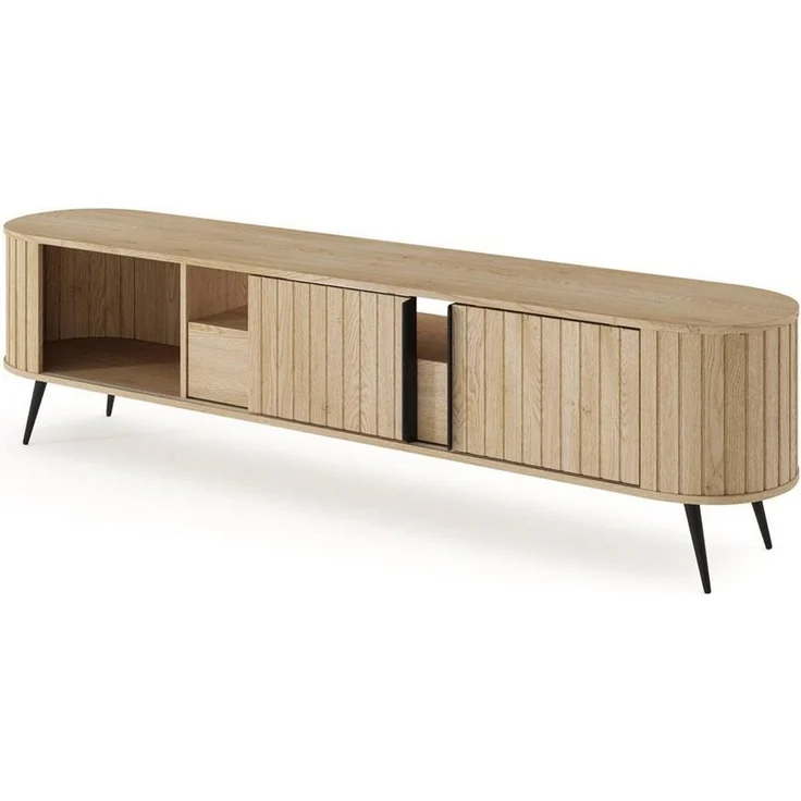 Compleo TV-Schrank 196 cm breit, Lowboard eiche cremona, Japandi Stil KAMA – Bild 2