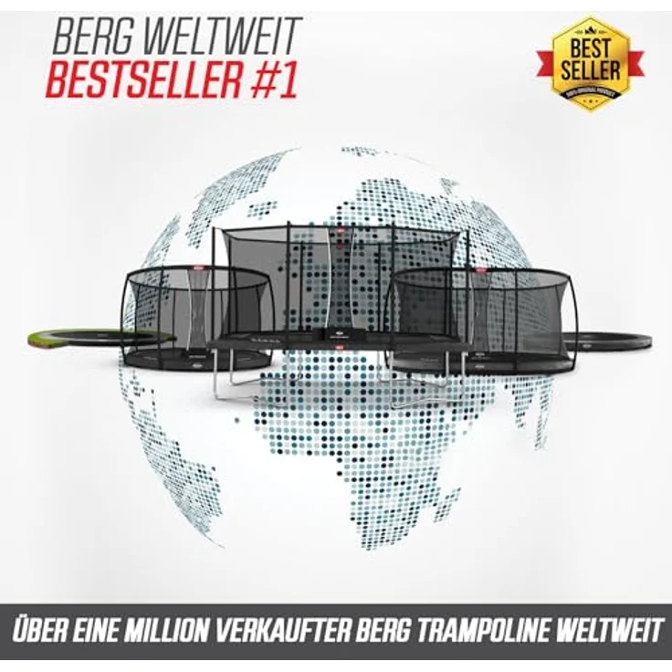 Berg Trampolin InGround Favorit 430 cm grau, inkl. Sicherheitsnetz Comfort, unauffällig im Garten, 120 kg max. Benutzergewicht, korrosionsgeschützt – Bild 4