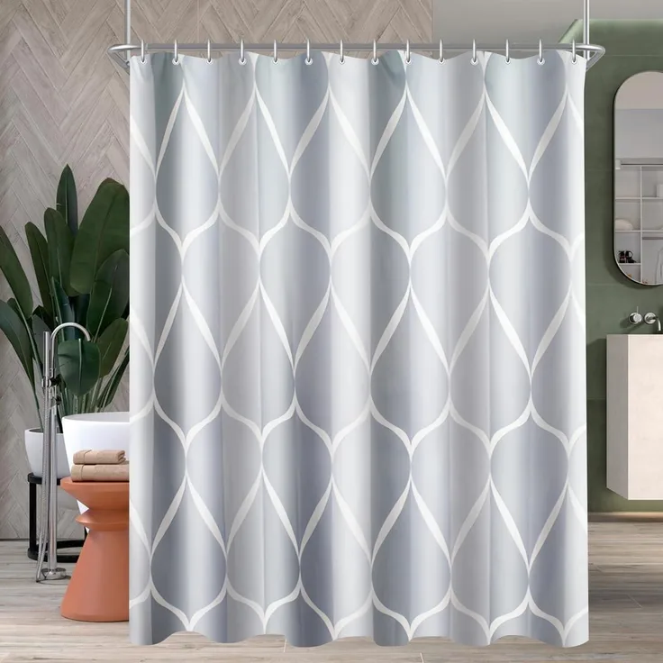Duschvorhang Water Droplets 180x180cm antimikrobiell wasserabweisend 1er Pack
