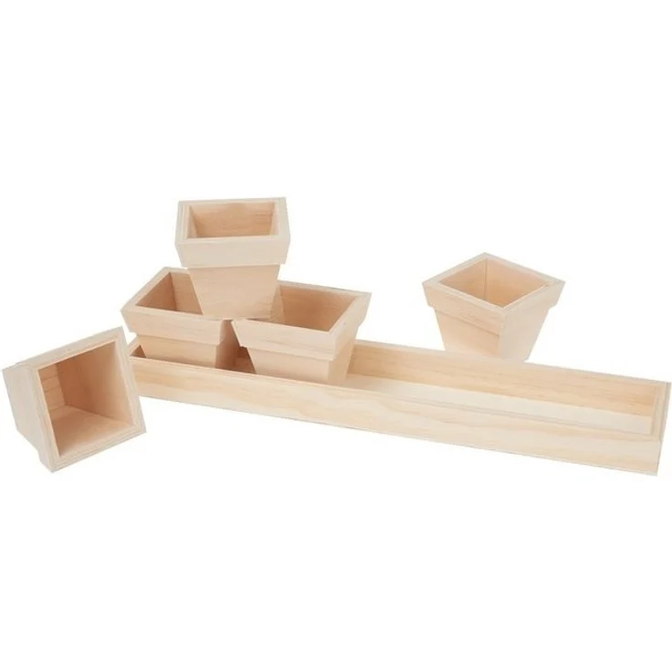 VBS Tablett, Holz, mit 5 Köpfen, 35 cm x 7,5 cm x 6,2 cm – Bild 2