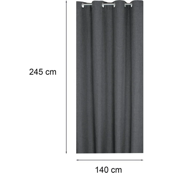 Haus und Deko Gardine Vorhang 140x245 cm Ösen blickdicht Struktur Leinenoptik uni Gardine, Ösen (1 St), blickdicht, Polyester – Bild 2
