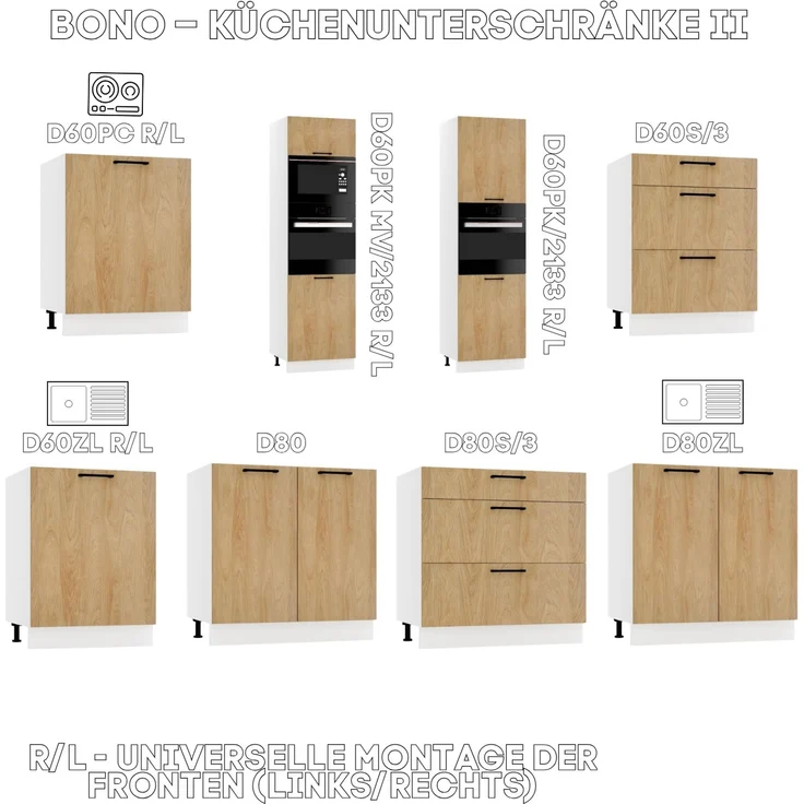Küchenunterschrank 90 cm - Hicora-Eiche - Eckküchenschrank - ohne Arbeitsplatte - Soft-Close-System – Bild 5