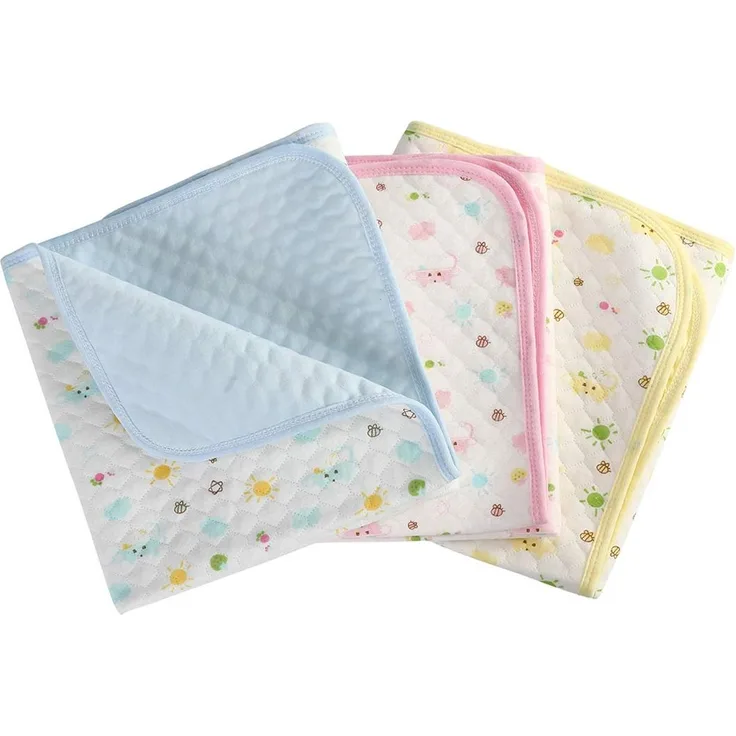 Baby Infant Wasserdicht Matte Wickelauflage - Baumwolle Atmungsaktiv Wiederverwendbar Matratze Pad Packung mit 3 (M (50x70 cm))