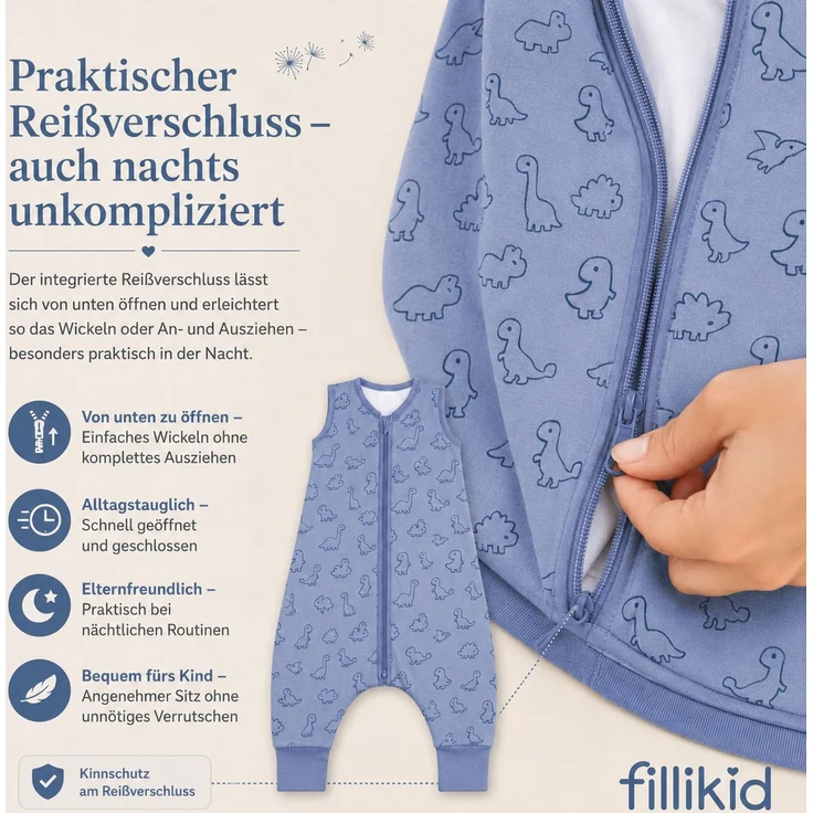 Fillikid Ganzjahres-Schlafsack mit Füßen Exklusiv – Bild 6