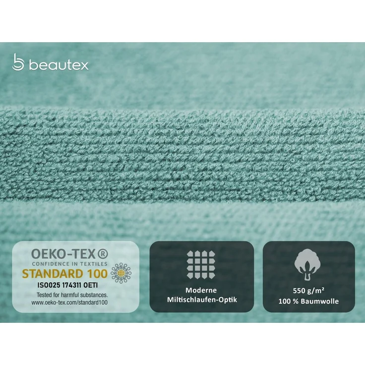 Beautex Handtuch Set Handtuch Set, Made in Europe, Frottier, (Multischlaufen-Optik, Frottier Premium Set aus 100% Baumwolle 550g/m) – Bild 4