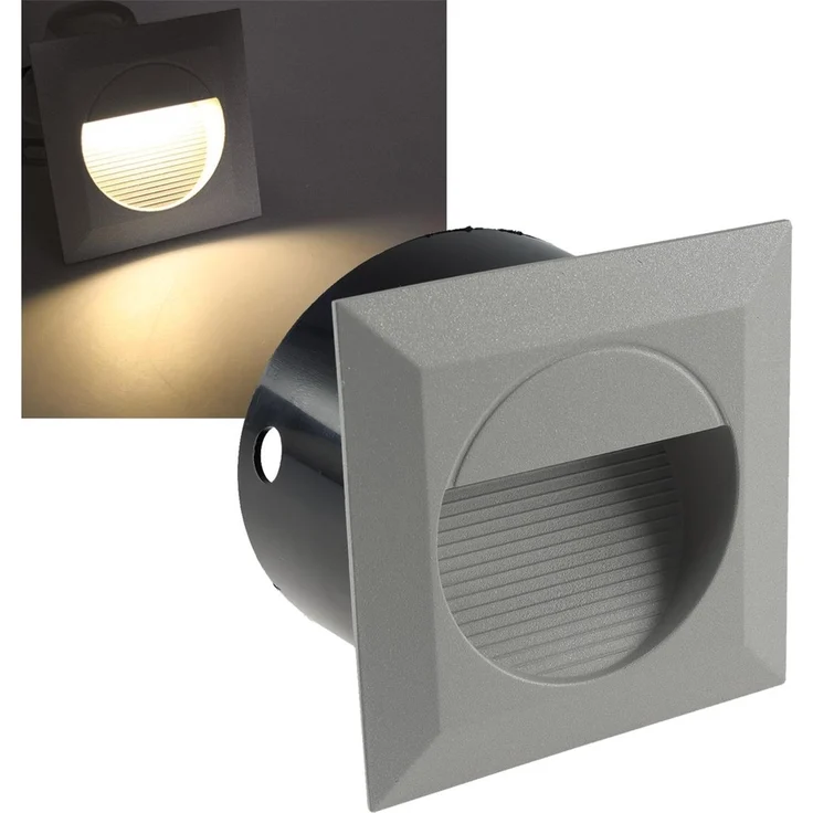 LED Wandeinbauleuchte "WEL Q14"IP65, 14 LEDs, Aluminium, warmweiß – Bild 1