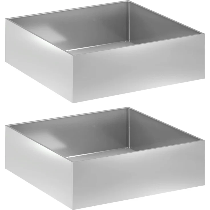 vidaXL Garten-Pflanzgefäß 2 stk. Silber 80 x 80 x 30 cm 8005075 – Bild 2