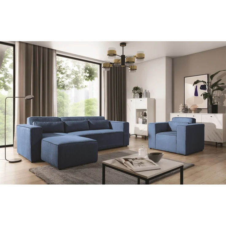 Sessel Designersessel WALDO in Stoff Poso Blau – Bild 3