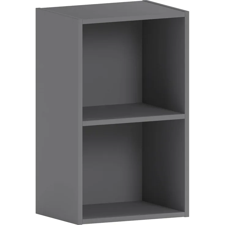 Vida Designs Oxford Bücherregal mit 2 Etagen, Grau aus Holz