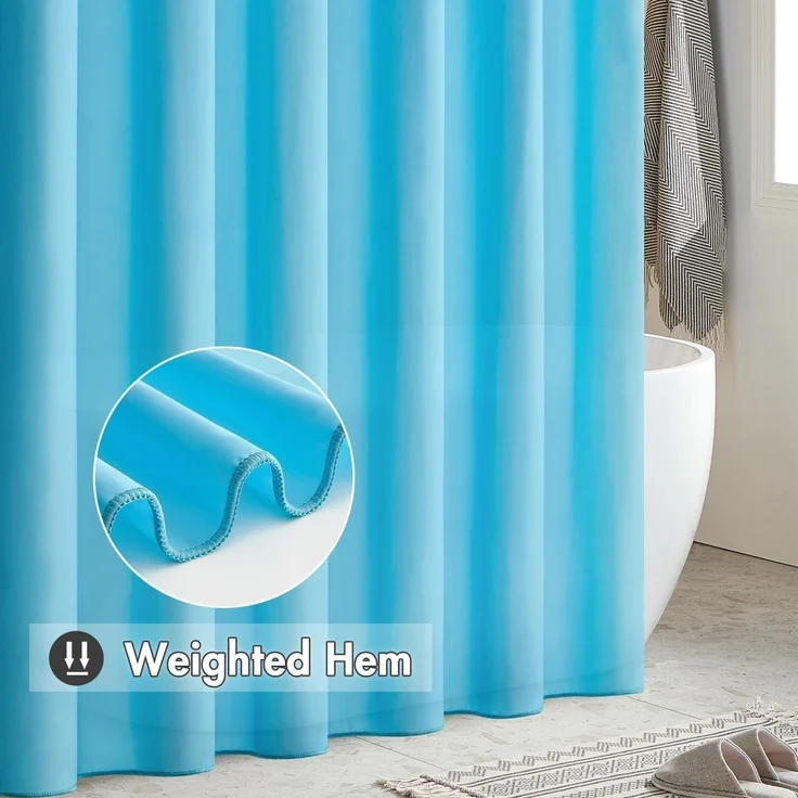 MIULEE Duschvorhang 120x180cm Hellblau Wasserdicht Anti-schimmel Textil – Bild 5
