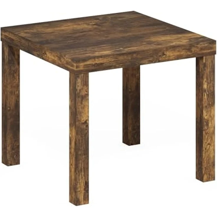 Furinno Klassischer Heimischer Quadratischer Beistelltisch, Bernstein-Kiefer – Bild 5