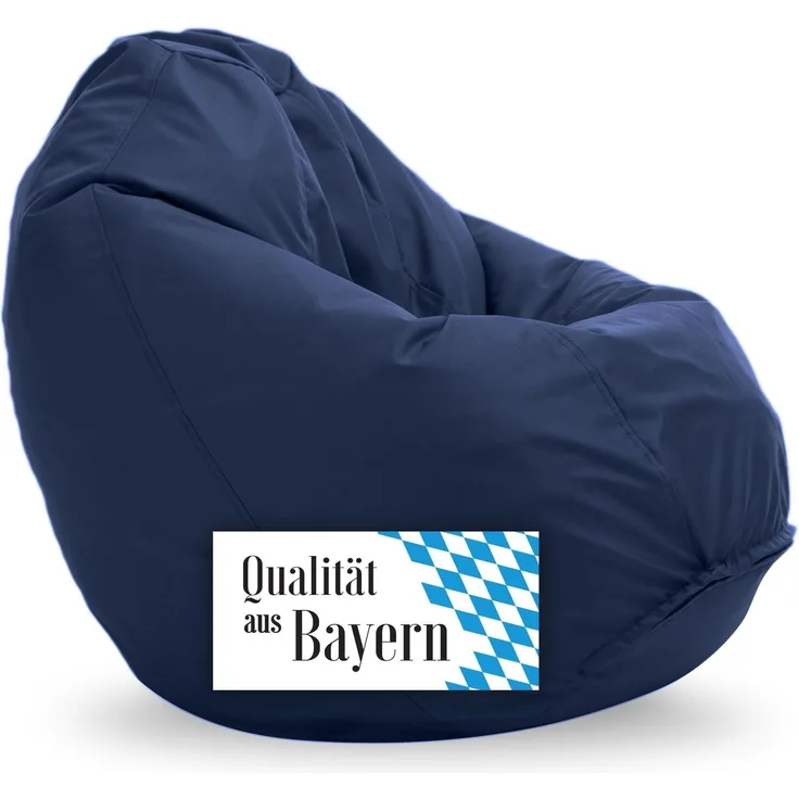 Bruni Kinder-Sitzsack Classico S in Blaugrau – Sitzsack mit Innensack für Kinder, Abnehmbarer Bezug, lebensmittelechte EPS-Perlen als Bean-Bag-Füllung, aus Deutschland