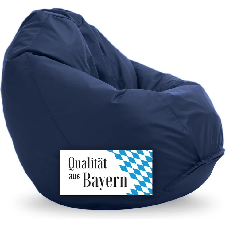 Bruni Kinder-Sitzsack Classico S in Blaugrau – Sitzsack mit Innensack für Kinder, Abnehmbarer Bezug, lebensmittelechte EPS-Perlen als Bean-Bag-Füllung, aus Deutschland