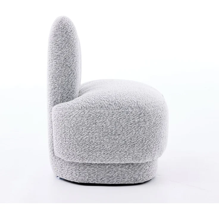 Kuscheliger Bunny-Ear- Stoff-Ottoman-fix gepolsterter Hocker mit niedlichen Ohren, ohne Stauraum, nicht abnehmbar--Antikgrauweiß--54x41.5x54cm--YOUDENOVA – Bild 8