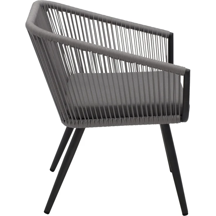 DEGAMO RIVA Gartengarnitur, Aluminium + Rope, anthrazit/grau, 3-teilig (Tisch 45cm) – Bild 8