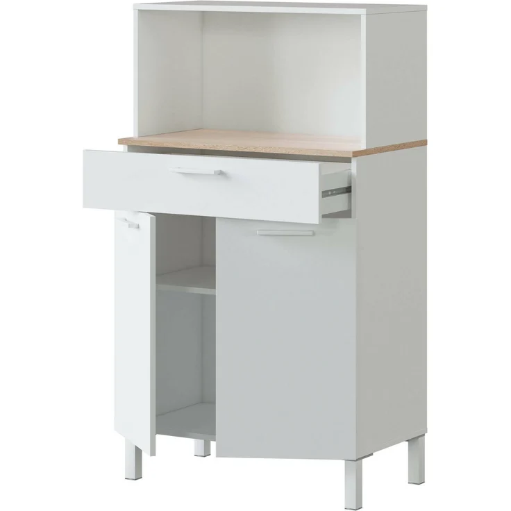 Dmora 2-türiger Mehrzweckschrank Asaro, Küchen-Sideboard, Mehrzweck-Hilfsschrank, Moderner Kleiderschrank, 72x40h126 cm, Weiß und Eiche – Bild 5