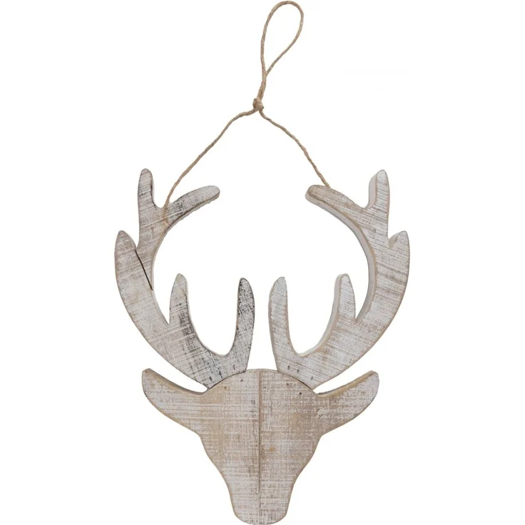 TrendLine Deko Rentierkopf aus Holz zum Hängen 19,2x2x20cm Weihnachten Xmas – Bild 2