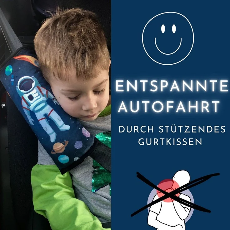 HECKBO Schlafkissen Auto Schlafkissen Weltraum Space Astronaut für Kinder Mädchen Jungen – Bild 3