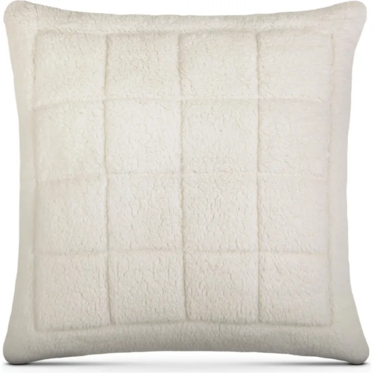 Kissenhülle 80x80cm inkl. Kissen - Sherpa-Fleece - Kuscheliger Bezug mit Reißverschluss - ideal als Dekokissen Schlafkissen Sofakissen - Öko Tex