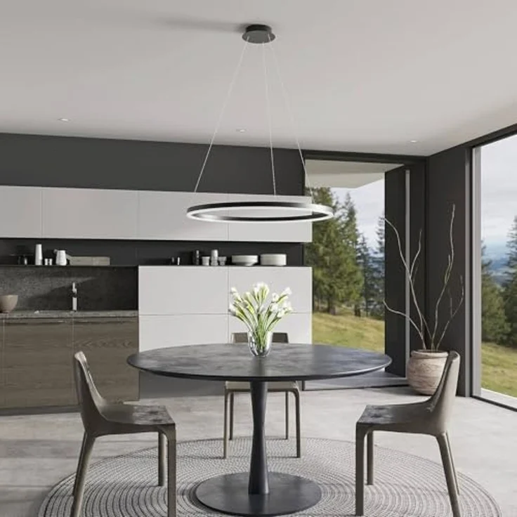 Arcchio Hängeleuchte Albiona, LED, Metall, Schwarz warmweiß IP20, LED 46,8 W gesamt, warmweiß – Bild 4