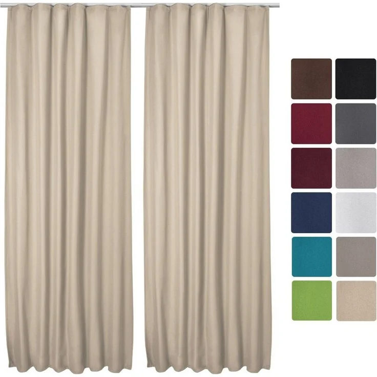 Beautissu Vorhang 2er Set Thermovorhang Gardine Creme Amelie TK, 140x245cm, Vorhang isolierend Kälte- & Hitzeschutz Universalband Verdunkelnd – Bild 5