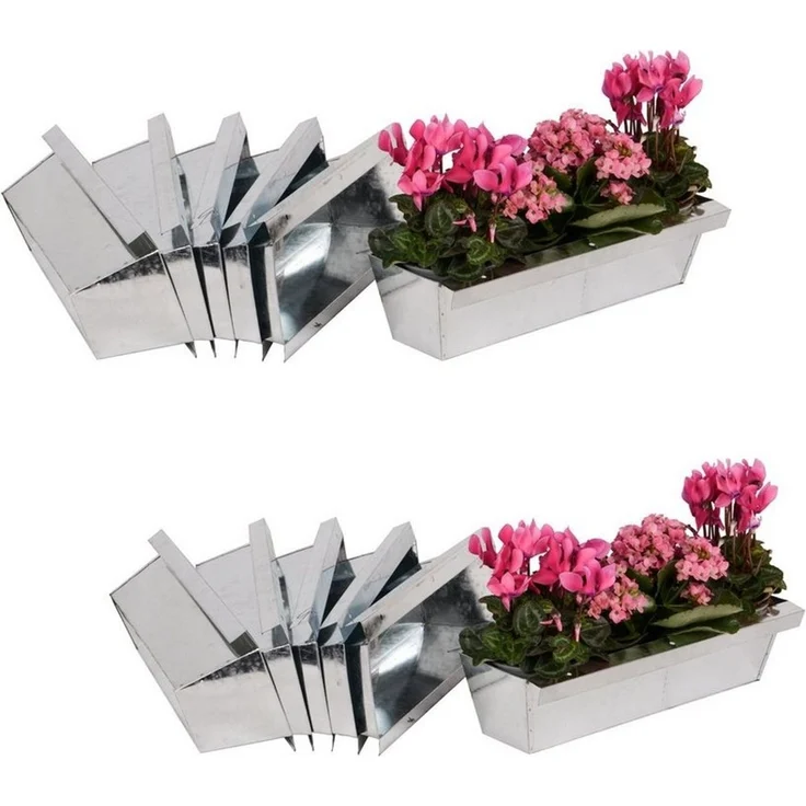 UNUS GARDEN Blumenkasten Blumenkasten mit Kante für Paletten (Blumenkasten aus Zink mit Kante 38 cm im 12er Set) – Bild 5