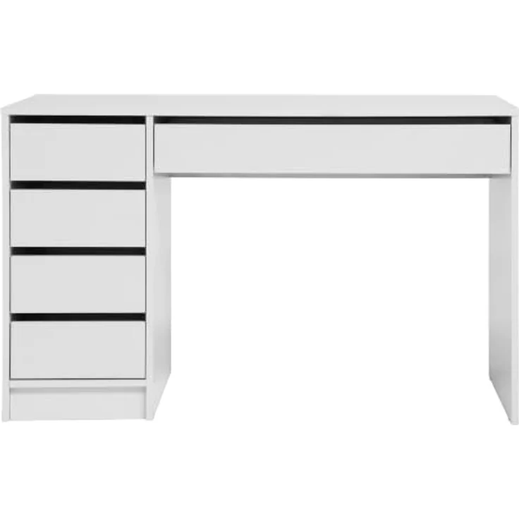 Beautysofa Schreibtisch Malta 120 cm, Funktionales Design mit Schubladen, rechts/links montierbar, Weiß oder Kaschmir, wahlweise mit oder ohne Griffe – Bild 4