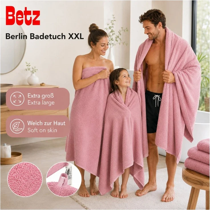 Betz Badetuch groß XXL Berlin Größe 100 x 200 cm Saunatuch, 100% Baumwolle (1 Stück, 1-St), Saunatuch Badetuch Badetücher – Bild 4