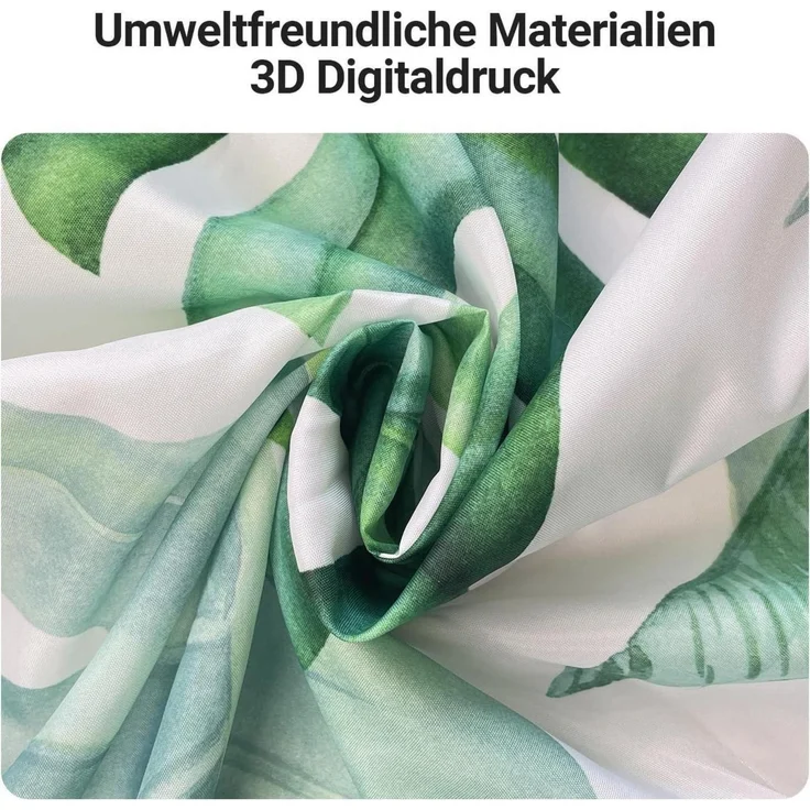 Duschvorhang Lerores Grün Blätter 100x200cm Antischimmel Textil – Bild 3