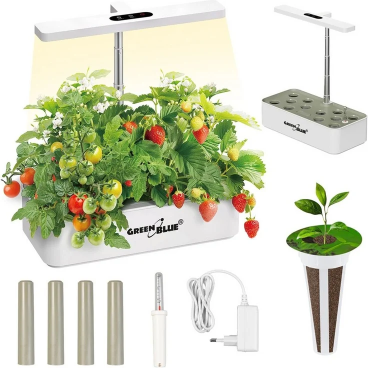 GreenBlue Wasserhyazinthentopf GB133 SMART Blumentopf für 12 Pflanzen 4L LEDs, Intelligentes Indoor-Pflanzenaufzuchtsystem – Bild 1