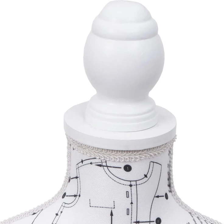 Schneiderpuppe T220, Schaufensterpuppe Torso weiblich, Schaumstoff ~ weiß mit Skizzen – Bild 3