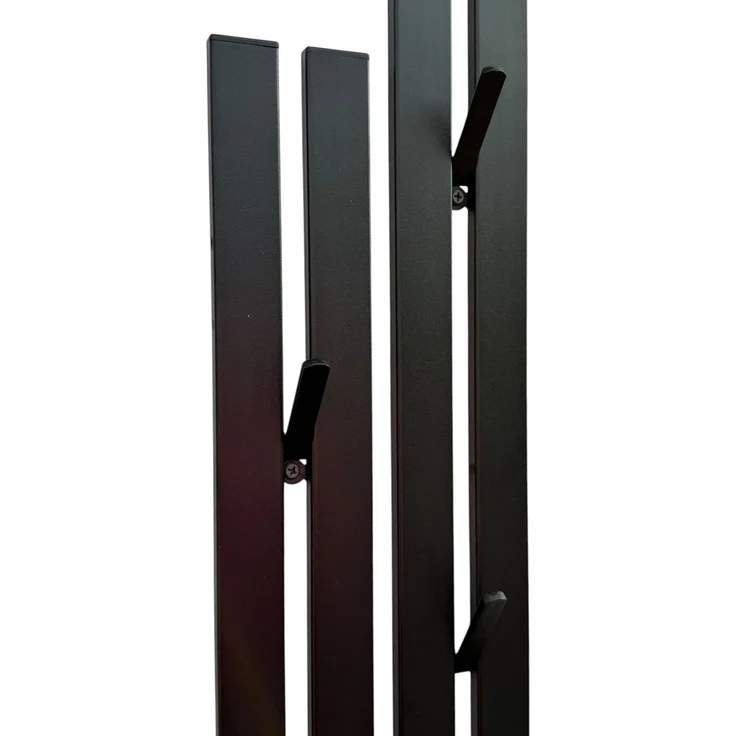 DanDiBo Wandgarderobe Schwarz Metall 2er Set Modern 96779 Garderobe Wand mit Haken Garderobenleiste Hakenleiste Garderobenhaken – Bild 6