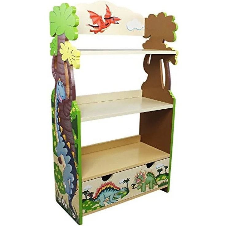Fantasy Fields - Kinderbücherregal aus Holz Dinosaurier Holz Stauraum TD-0069A – Bild 1