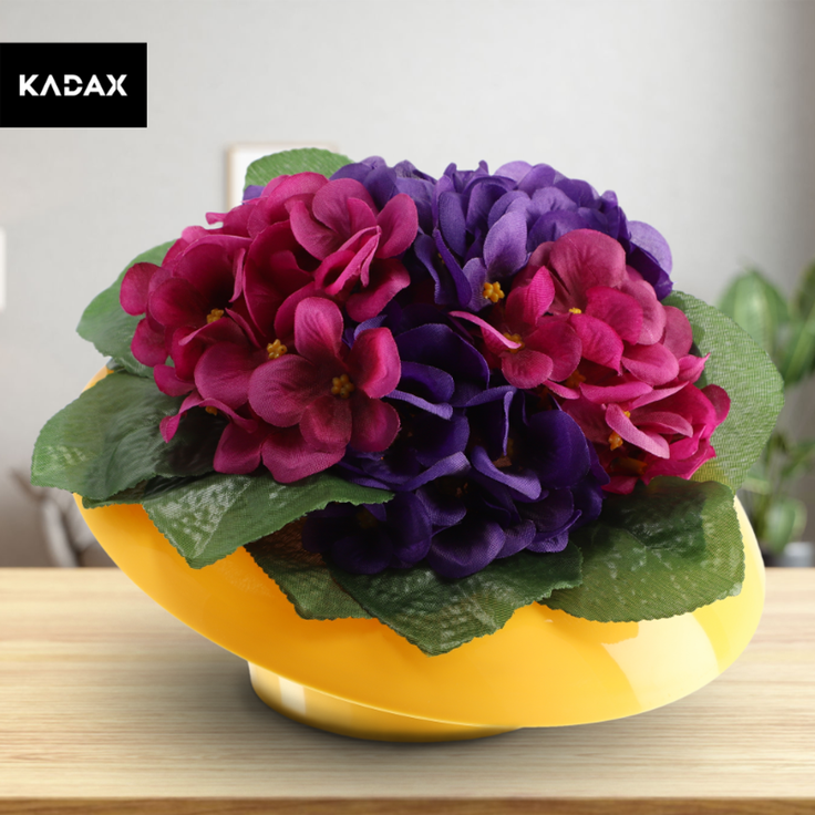 KADAX Blumentopfabdeckung Ikebana Komposition Gelb 9 cm – Bild 7