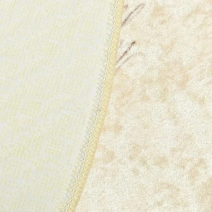 Badteppich Creme mit rosa Blume – Bild 6