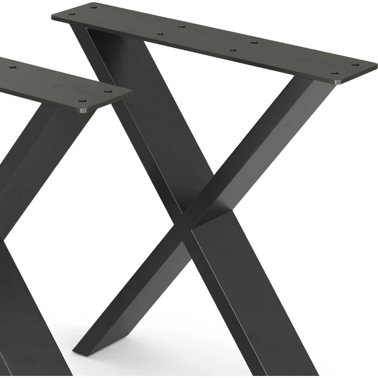 Tischbeine Schwarz 40 x 42 cm X-Form Vicco – Bild 6