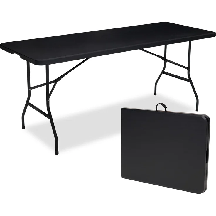 Brixy Klapptisch - Klapptisch - 180 x 70 x 74 cm - Campingtisch - Gartentisch - Tragbar - Schwarz – Bild 1