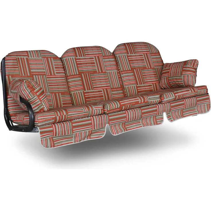 Angerer Hollywoodschaukel Auflage Deluxe passend für viele 3-Sitzer Hollywoodschaukeln - Schaukelauflage Made in Germany (Rot-Beige-Braun Gemustert)