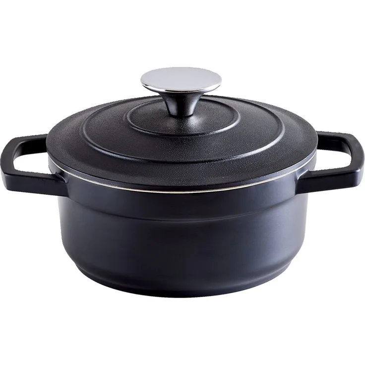 Homeware Kochtopf, Aluminium schwarz, 16 x 7.4 x 7.4 cm, backofengeeignet bis 220 °C