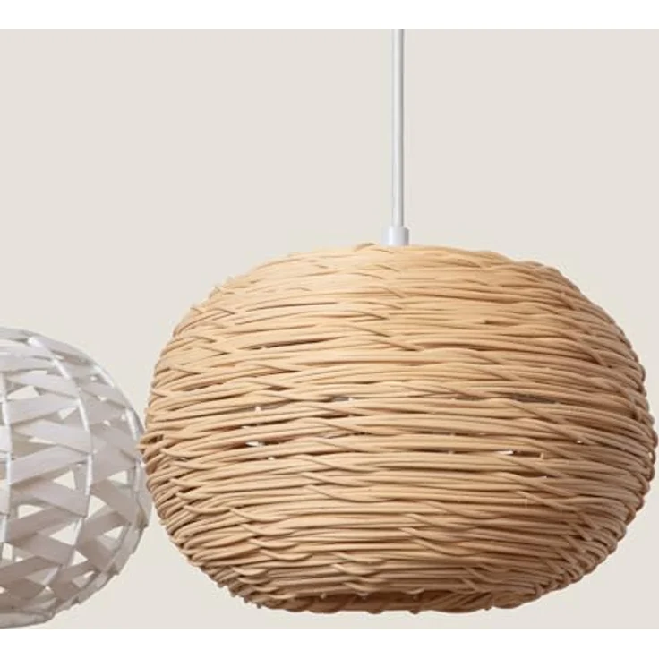 LEDKIA LIGHTING Hängeleuchte Linfen aus Rattan & Holz, E27 Fassung, Boho-Chic Design für Wohnzimmer, Küche, Schlafzimmer, individuelle Anpassung, nachhaltiges Material – Bild 3