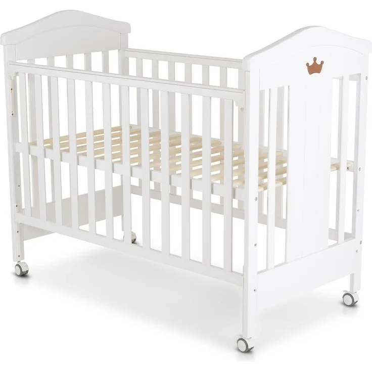 Cangaroo Babybett Wing 120 x 60 cm Gitterbett Buchenholz Räder 3 Höhenpositionen weiß – Bild 2
