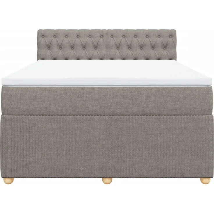 vidaXL Boxspringbett mit Matratze Taupe 140x190 cm Stoff 3287462 – Bild 4