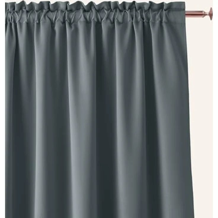 ROOM99 Vorhang mit Kräuselband Aura 140x280 cm Breite x Höhe Schiebegardinen Deko Modern Curtain Gardine Wohnzimmer Schlafzimmer Dunkelgrau, 1 Stück – Bild 3