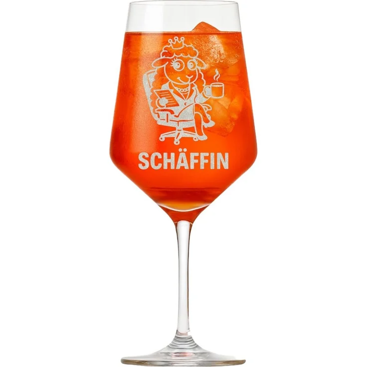 eXODA Weinglas Weinglas Gravur Puppa Schaf die Schäffin 350ml spülmaschinenfest, 1-tlg, Glas, Atemberaubende Darstellung – Bild 3