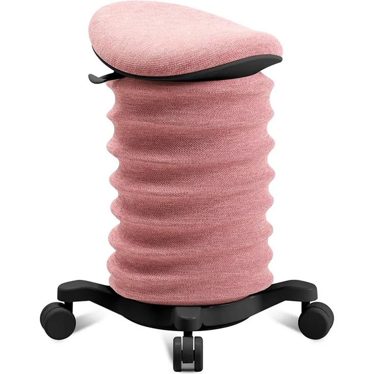 TOPSTAR Sitness 4D mit Rollen AGR-Zertifiziert Dynamischer Sitzhocker schwarz - Rose, ergonomischer Bürohocker - höhenverstellbar - stärkt den Rücken - entlastet die Bandscheiben – Bild 1