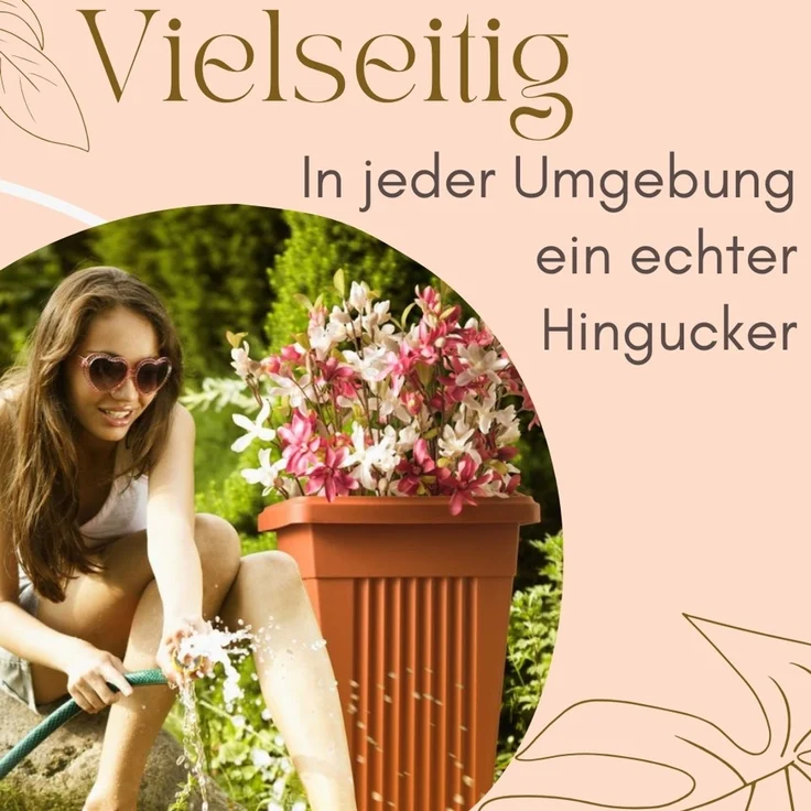 Pflanzkübel Groß Außen Pflanzkübel Pyramide Blumenkübel Groß Blumenkübel Outdoor Pflanzenkübel Rechteckig Pflanzsäule Blumentopf mit Untersetzer Wasserablauf 60 Grau – Bild 6