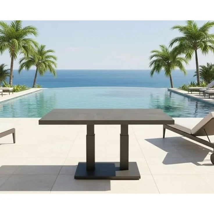 Höhenverstellbarer Gartentisch MURCIA NEGRO - 140 x 85 cm – Bild 2